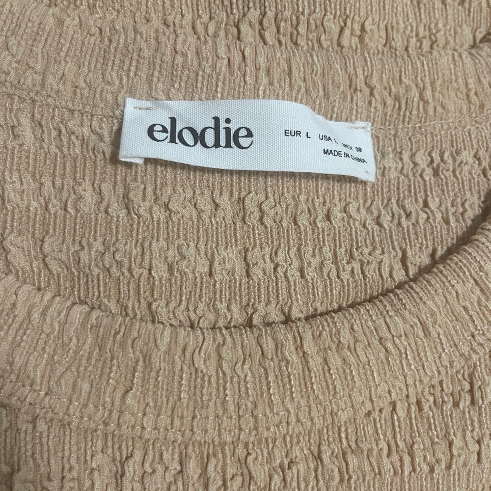 Elodie Textured Short Sleeve Dress in Sand size large NWT - Picture 5 of 7